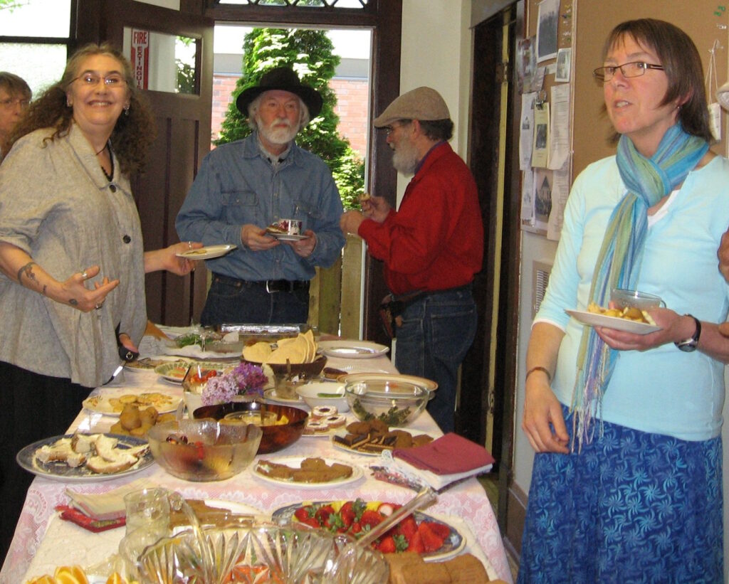 Centennial potluck in the kitchen