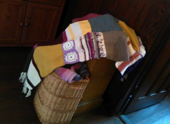 Shawls knit by our KnitWits group